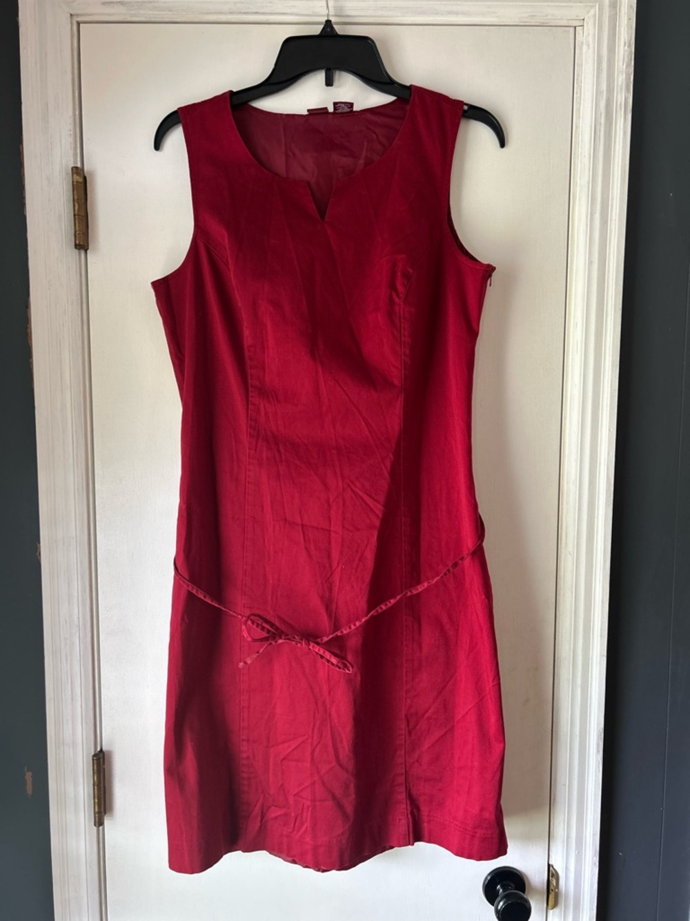 Merona Sleeveless Red Shift Dress with Waist Tie